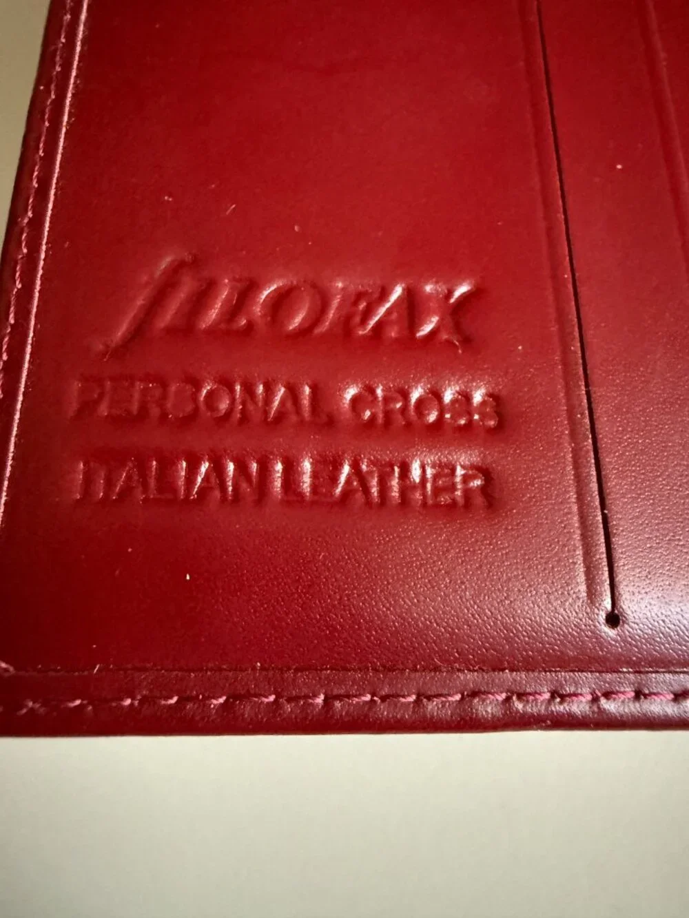 Filofax Personal Organizer Planner Diary Book Burgundy Italian Calf Leather